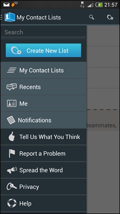 contactbox menu