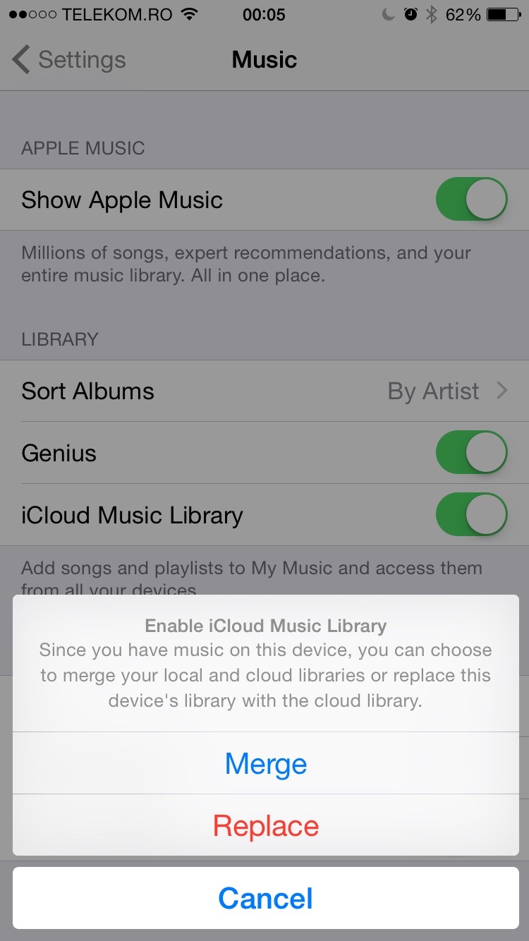 Apple Zene - aktiválja az iCloud Music Library alkalmazást
