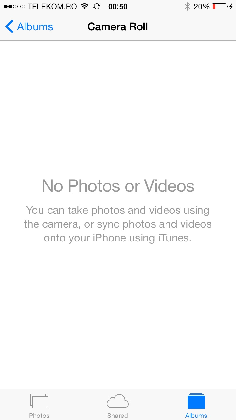 Empty iPhone Camera Roll
