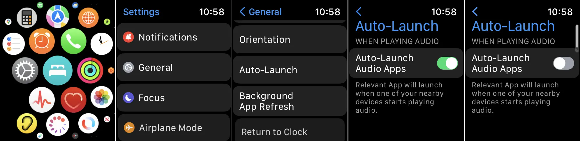Deaktiver automatisk afspilning - Now Playing Apple Watch