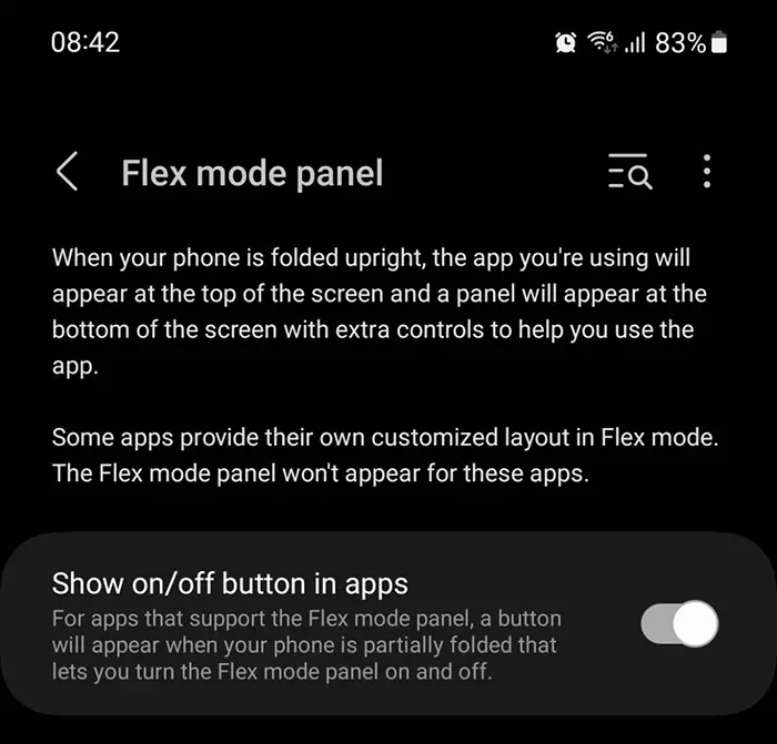 Aktivera Flex Mode Panel