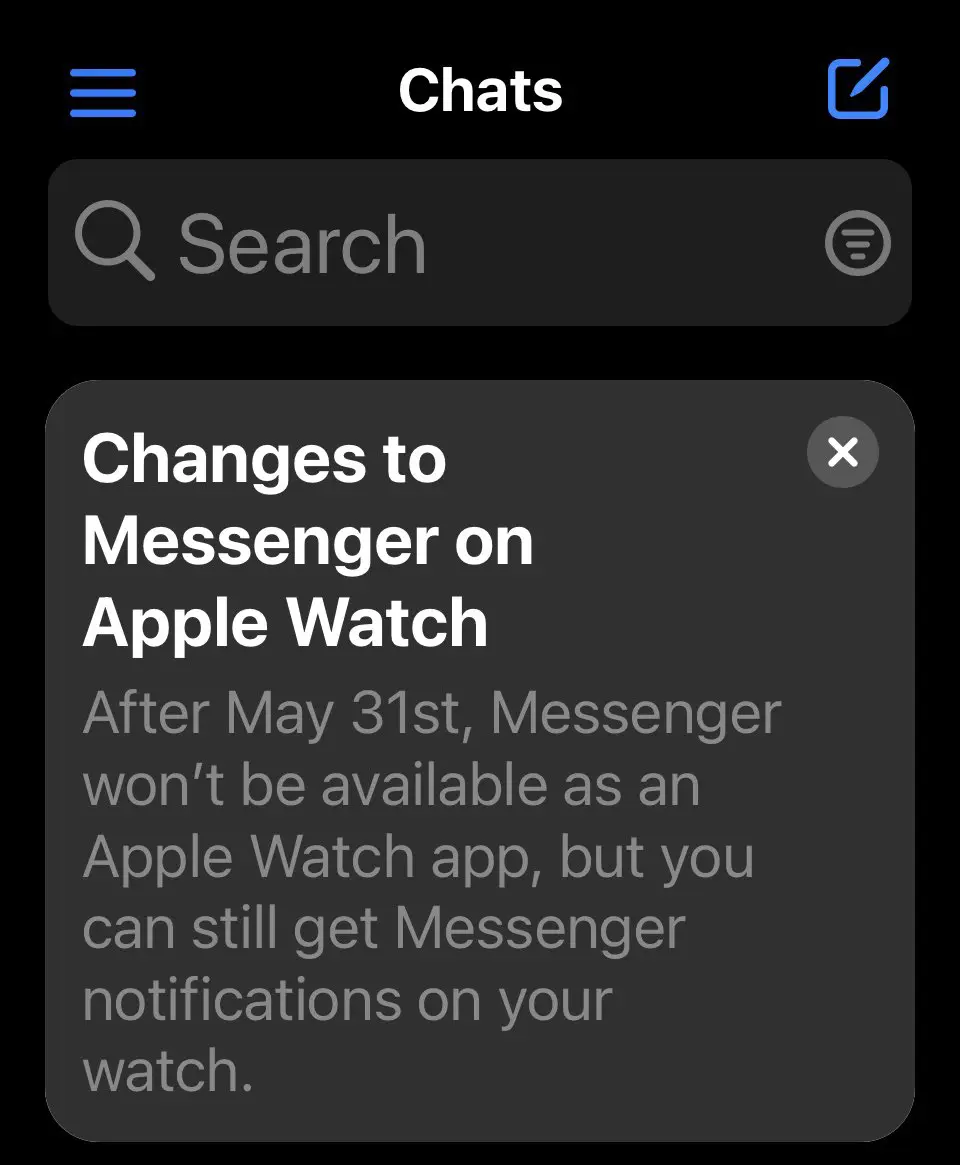 Facebook Messenger už Apple Watch